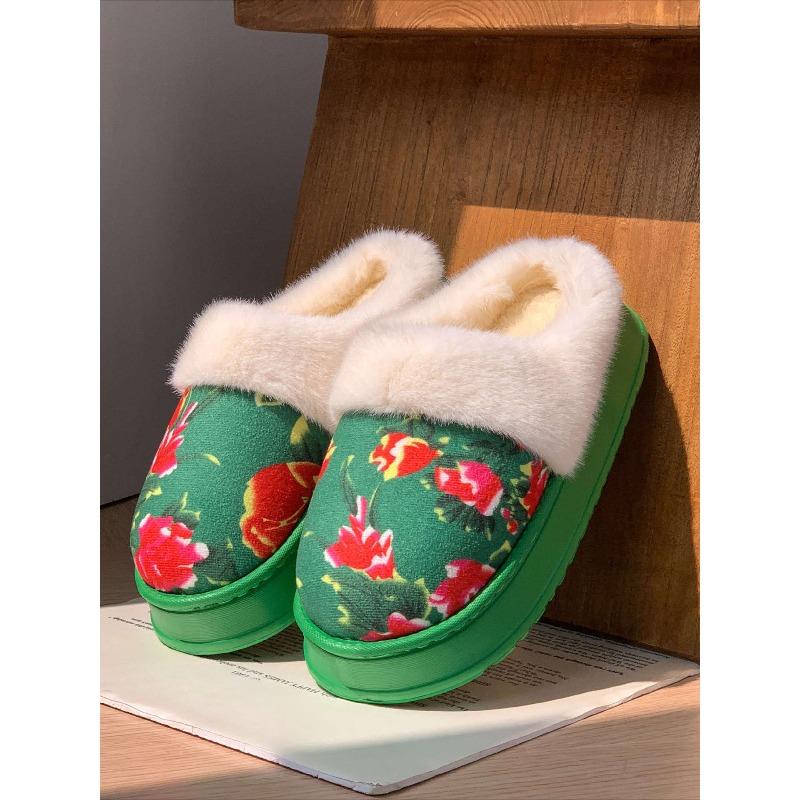 Women's Anti-slip Thick-soled Indoor Plush Cotton Shoes for Warmth Devotion