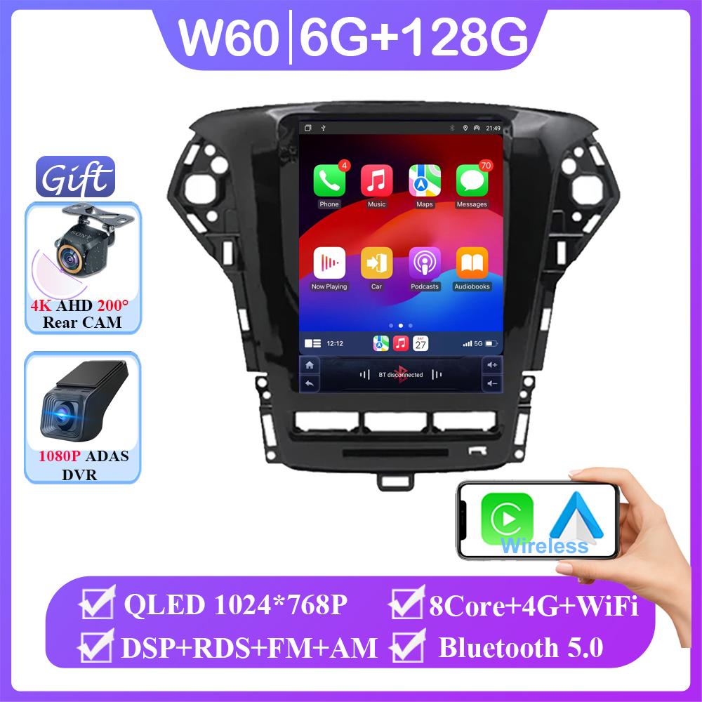 For Ford Mondeo MK4 2011-2013 Autoradio Carplay Android 14 DSP Multimedia Auto 4G WIFI BT 9.7inch Screen Car Radio Stereo QLED