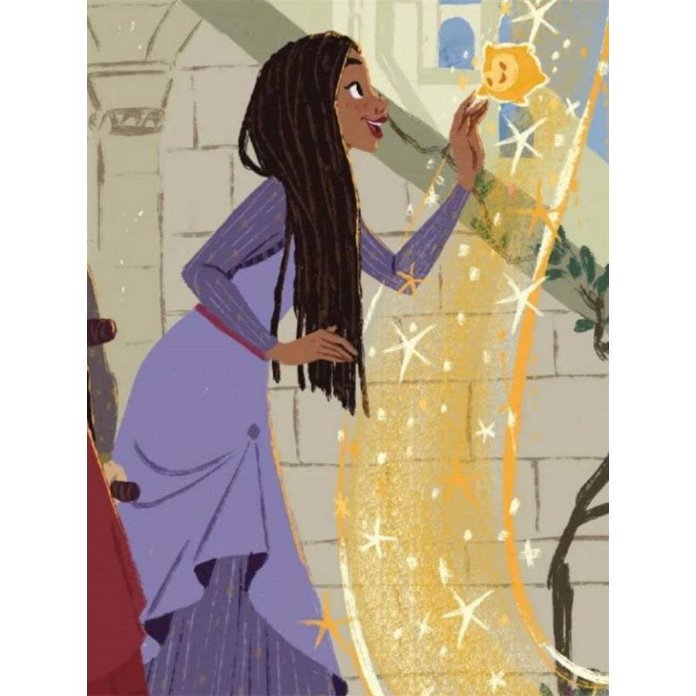 

Disney Diamond Painting Wish Upon A Star Character Aysa Illustration Cute Cartoon CrossStitch Complete Set Creation and Sewing Mosaic 5D DIY HomeDecor Round 20x30cm