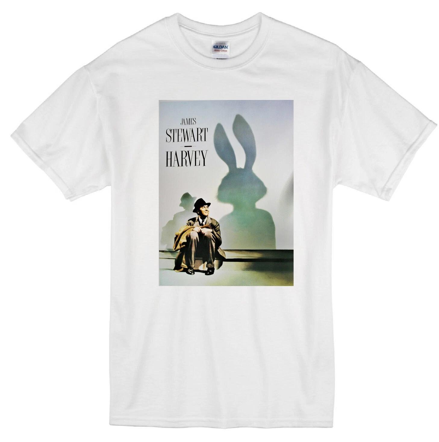 HARVEY JAMES JIMMY STEWART IMAGINARY WHITE RABBIT CLASSIC MOVIE WHITE T-shirt XL
