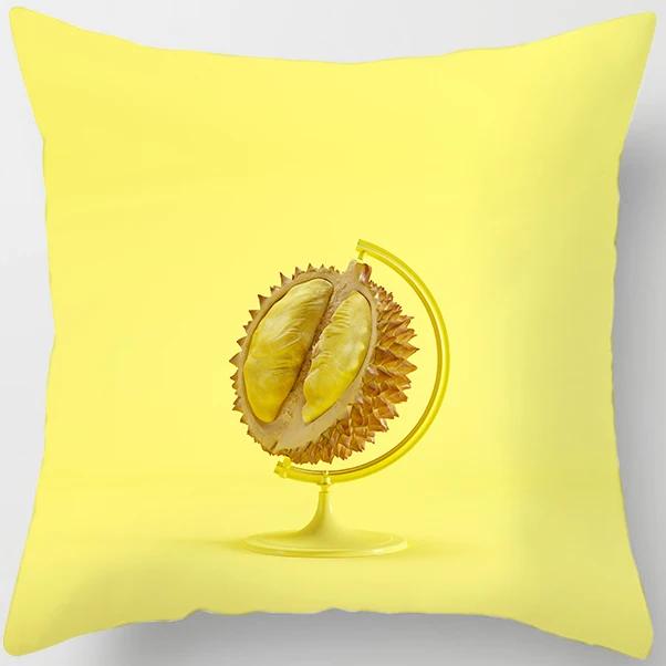 Peach Skin Pillowcase Home Decor  Candy Color Macaron Print Car Sofa Pillow Cushion Cover