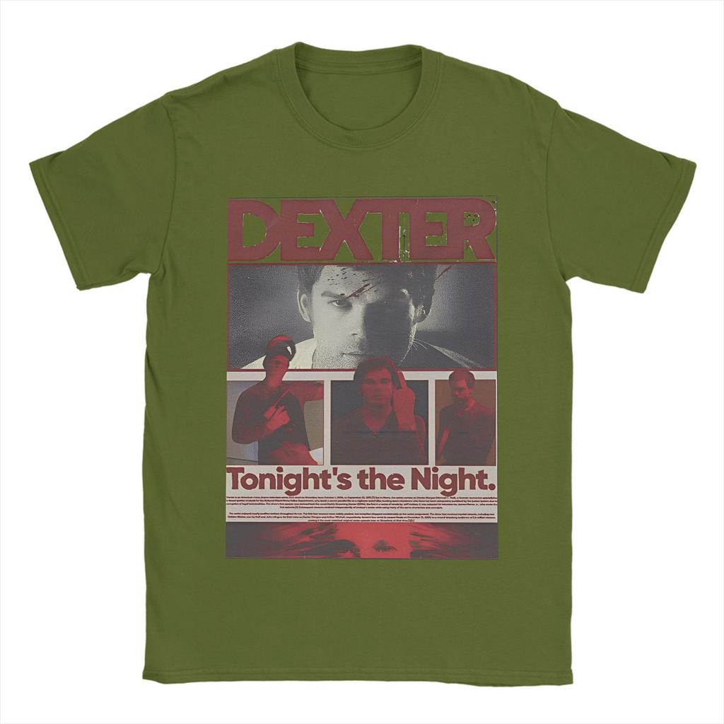 Camiseta de Algodón de la Película de Dexter Morgan para Adulto Verano Drama de TV Criminal Camisetas Retro Cuello Redondo Camiseta Harajuku Ropa Oversize