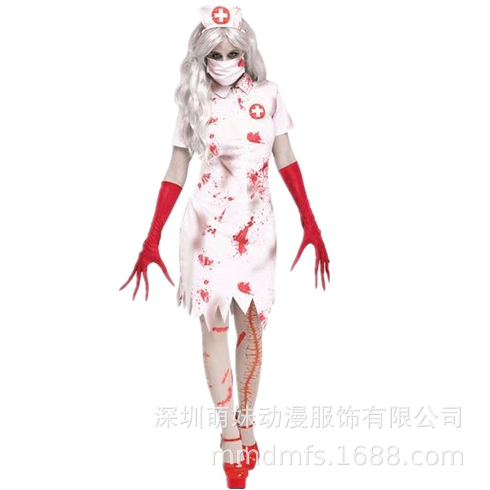 Adult Female Halloween Zombie Nurse Costume Doctor Zombie Costume Cosplay Suit