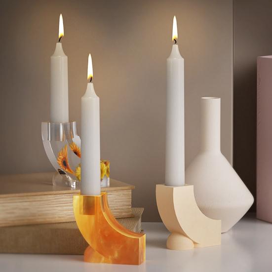 Silikonová forma na svícny pro DIY aromaterapeutické svíčky Opakovaně použitelná Nepřilnavá Forma na výrobu ručních svíček Dekorativní Domácí Stolní Dekorace Dárky