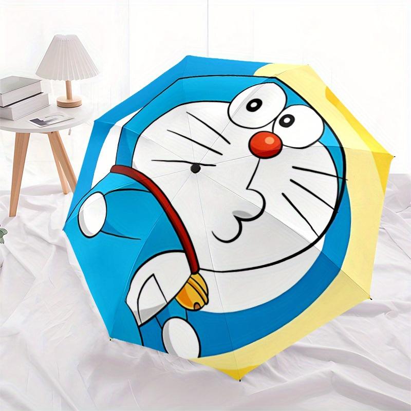 Doraemon Robot Ombrello ad Apertura Automatica Design Pieghevole Compatto, Tessuto Resistente per Compleanni Casual, Natale s a0820052