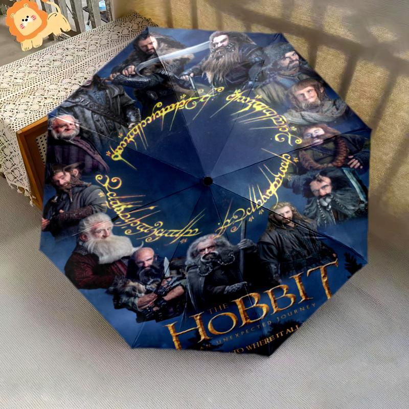 Hobbit Battle Five Armies Folding Umbrella Suitable For All Seasons Portable Gift Travel Three Folds