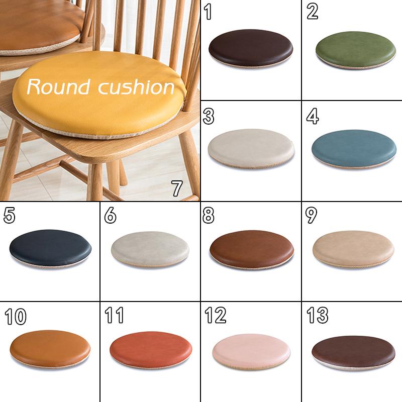 Cuscini per Seduta Sedia da Pranzo Portatile Stile Semplice per Interni, Ufficio Domestico, Cucina, Seduta Rotonda Solida in Pelle per Sedia