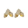 Three-layers Triangle Flower Women's Stud Earrings Folded Floral Gold Color Silver Color Petals Metal Geometric Female Earrings