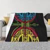 Bandiera Amazigh con Simbolo YAZ Popolo Tamazight Coperta Pile Flanella Tappeto Kabyle Marocchino Coperte da Divano Trapunta per Divano
