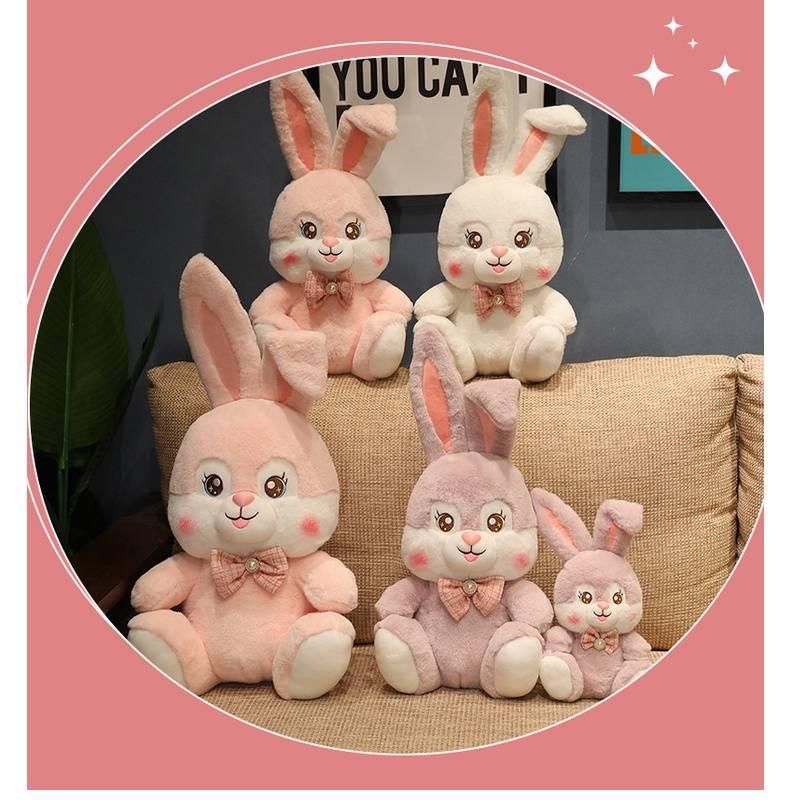 Little Rabbit Plush Doll Three-colored Bow Tie