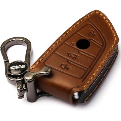 Key Shells Compatible with BMW Key Fob Cover&Case&Keychain | The Leather Is Hand-sewn and for BMW 1 2 3 4 5 6 7 Series and X1 X2 X3 X5 X6 .etc