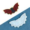 DIY Shiny Halloween Bat Keychain Silicone Mold with Hole for DIY Luggage Tag Resin Casting Mold Trinket Earring Pendant