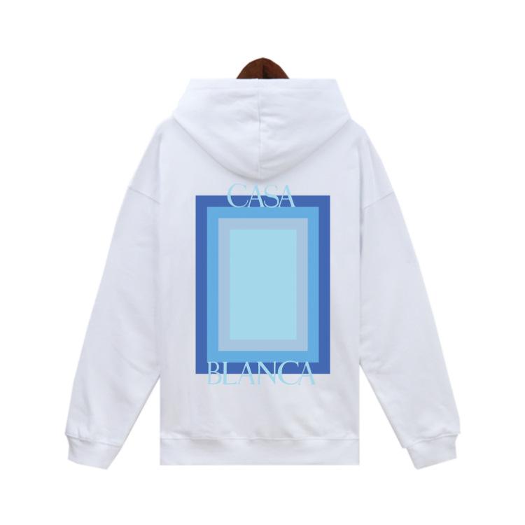 Fourniture unique commerce extérieur Automne et hiver Casablanca Casablanca lettre peinte imprimée sweat à capuche en éponge S white