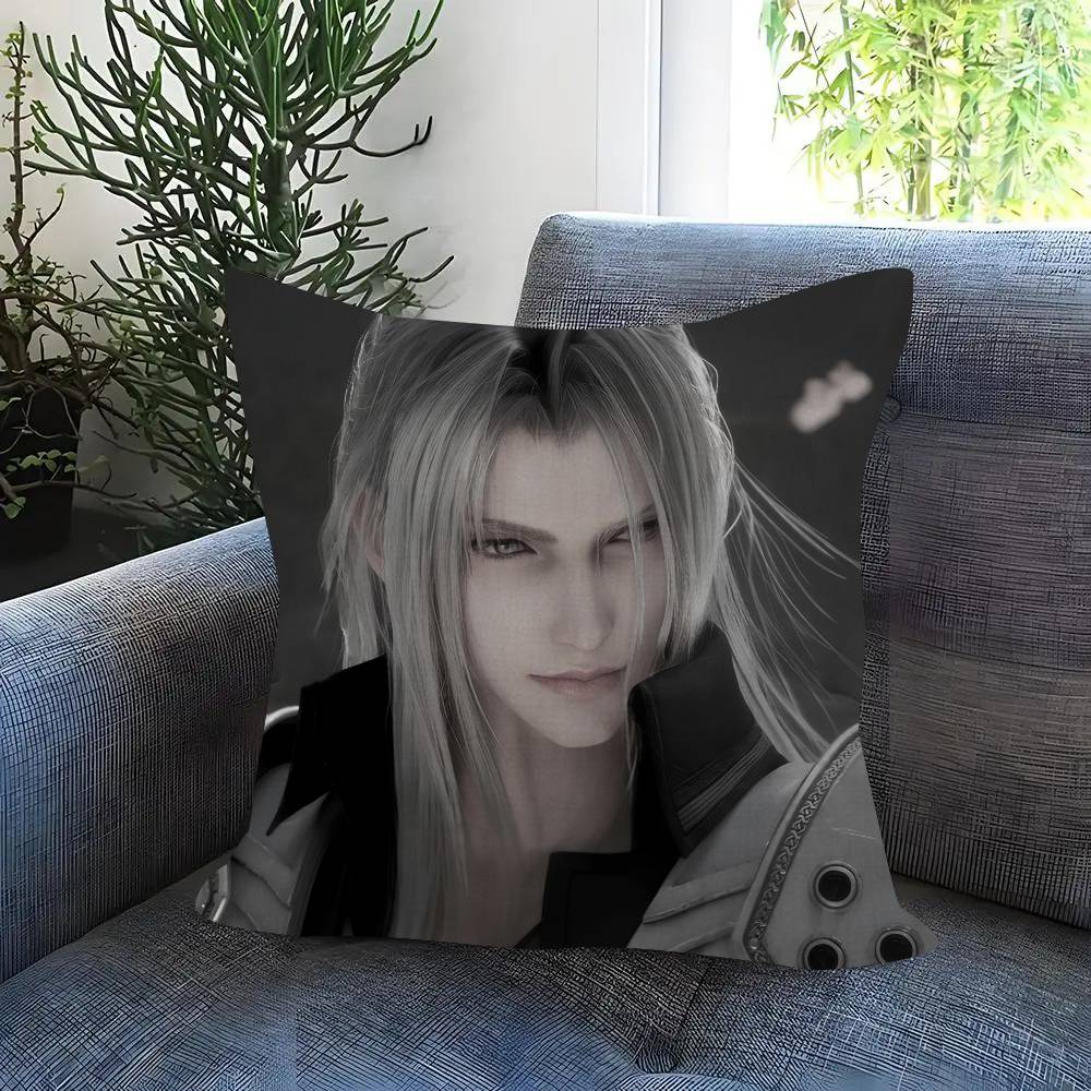 Game F-F-Final Fantasy 7 Double-Sided Printed Pillow Cover Short Plush Suitable Living Rooms Bedrooms Sofas Throw Cushion Cover