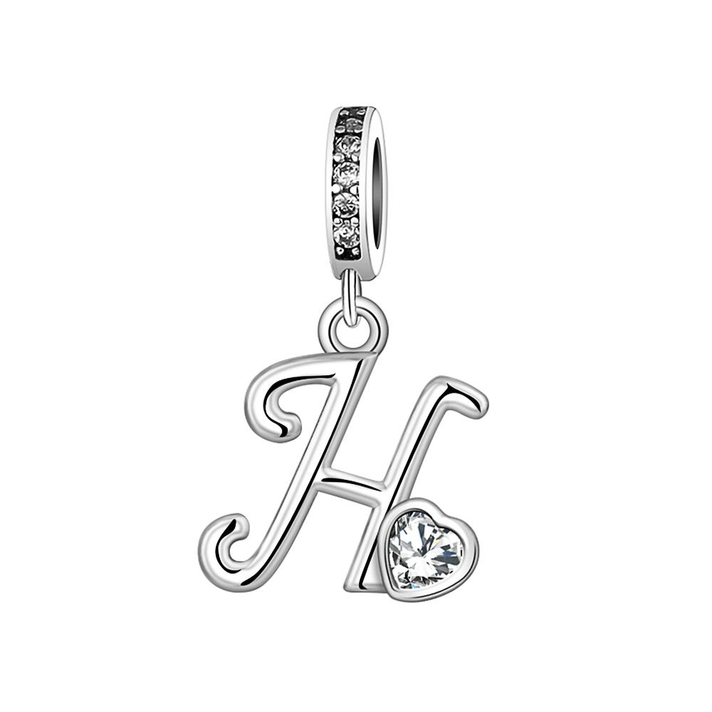 New 26 AZ Letter S925 Sterling Silver Small Letter Pendant Suitable for Original  Bracelet Necklace DIY Jewelry Pendant