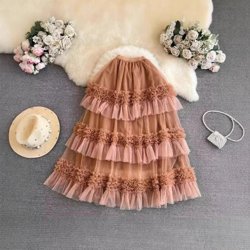 

Chic New Color Tulle Midi Skirt - Flowy & Stylish for Dancing Large