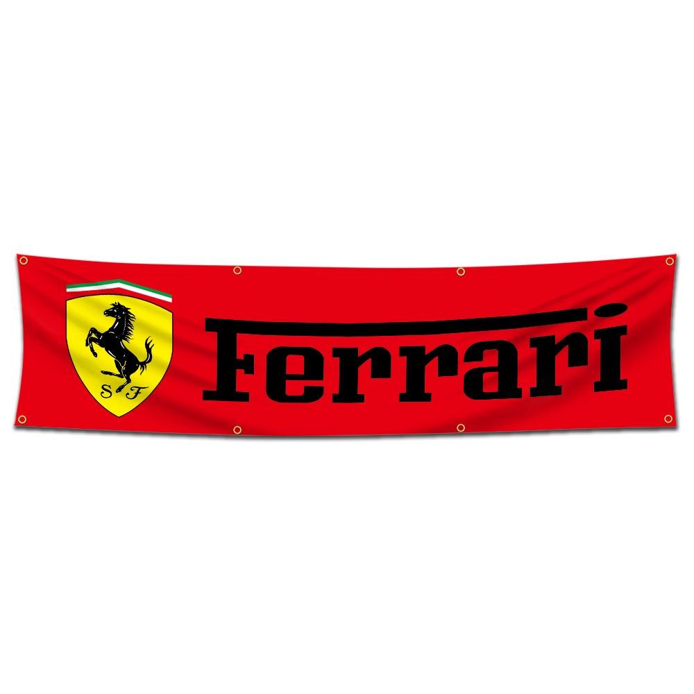For Ferrari F430 Stradale 458 488 599 612 F8 F1 60X240cm Ferrari Racing Flag Printed Garage Wall Art Decoration Banner Accessory HS8