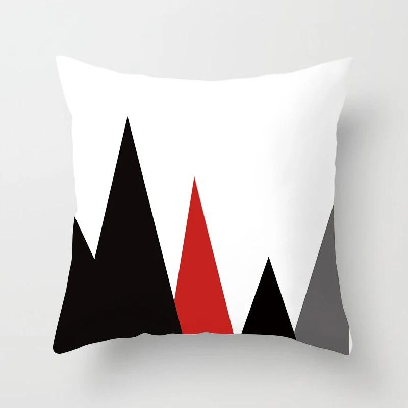 Black and Red Geometric Decorative Pillowcases Living Room Office Home Pillowcases Car Ornaments