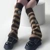 Women Japanese Style Kawaii Leg Warmers Wool Ball Knit Long Leg Warmers Loose High Socks