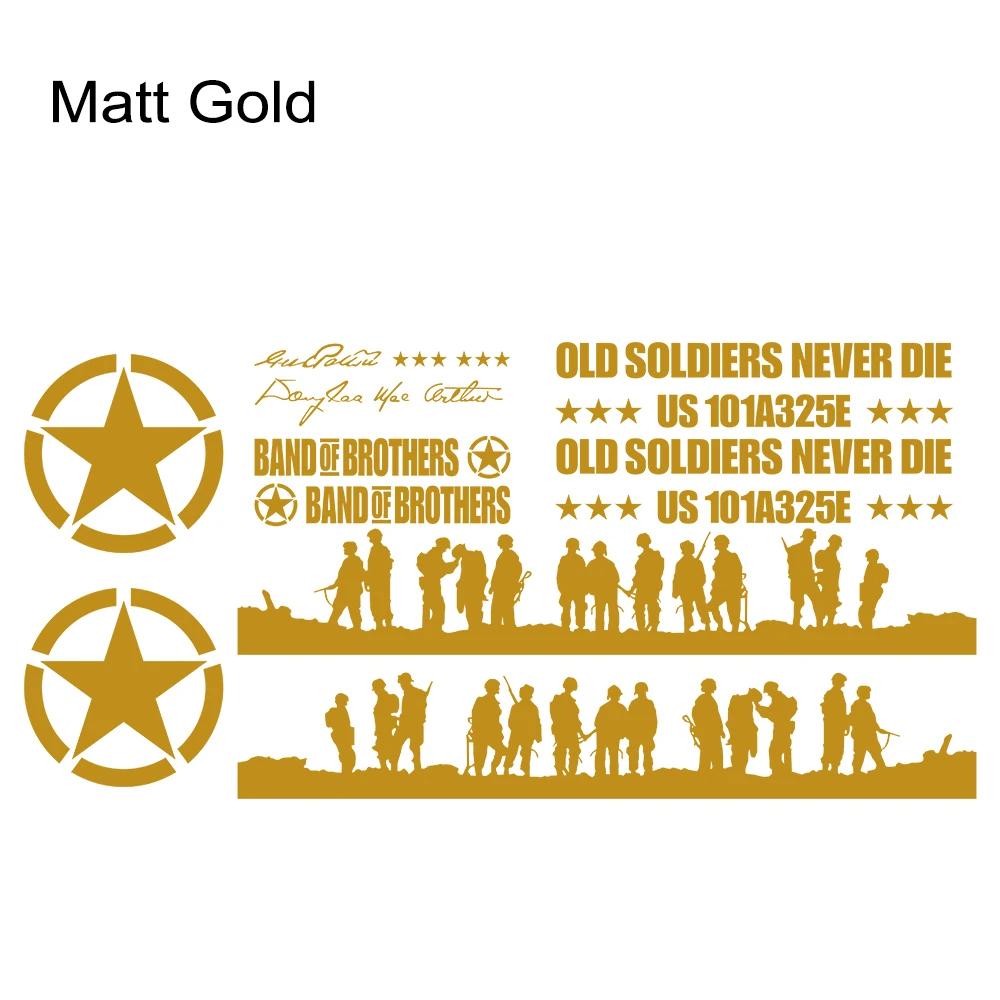 12 Stück Auto Tür Vinyl Aufkleber für Jeep Wrangler JK TJ Jl YJ Auto Pentagramm Soldaten Karosserie Dekoration Vinyl Decals Zubehör