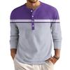 Men's Loose Casual Button Down Collar Long Sleeve Top