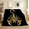 Golden Scorpion Flannel Blanket Throw Blanket Soft Warm Sofa Bed Camping Car home Decor Unique Christmas Gift C9301749