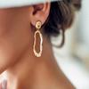 Asymmetric Earring Freshwater Pearl Metallic Exaggerated Long Stud Earring Ladies and Girls Party Jewelry Gifts