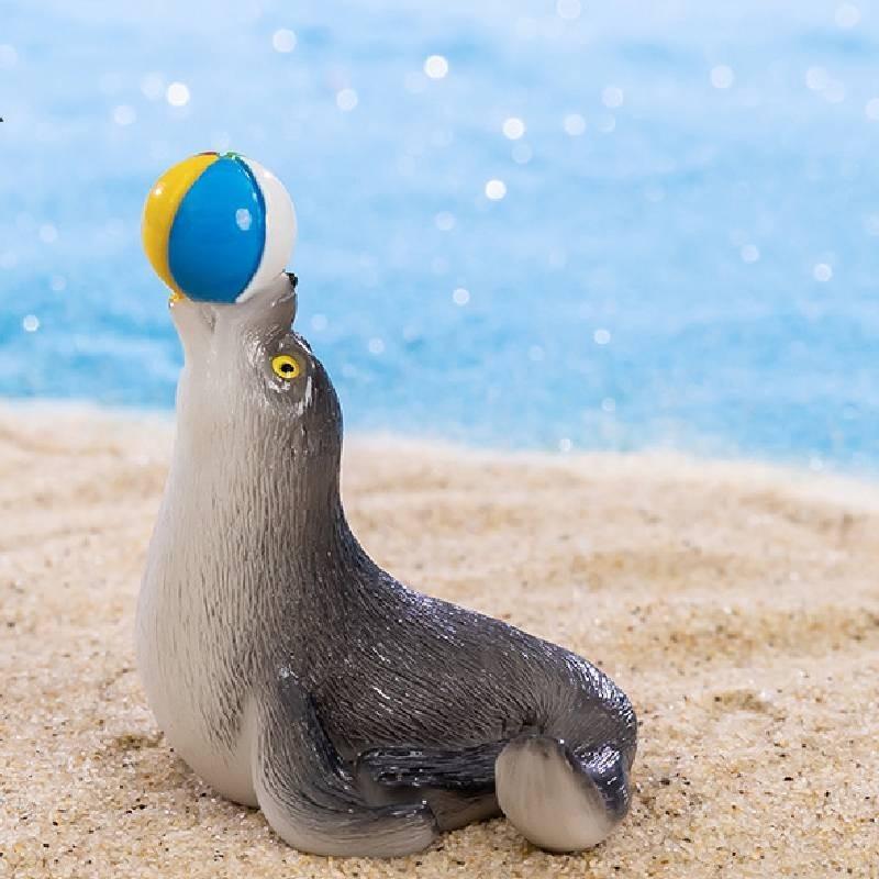 Adorable Resin Sea Lion Figurines Ocean Beach Diy Decoration Cute Miniature Desktop Ornaments