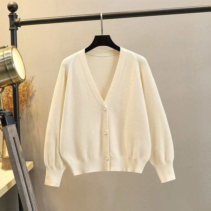 

Batwing Sleeve Spring Autumn Outerwear Loose Knitted Korean Cardigan Apricot(8410E Autumn) M