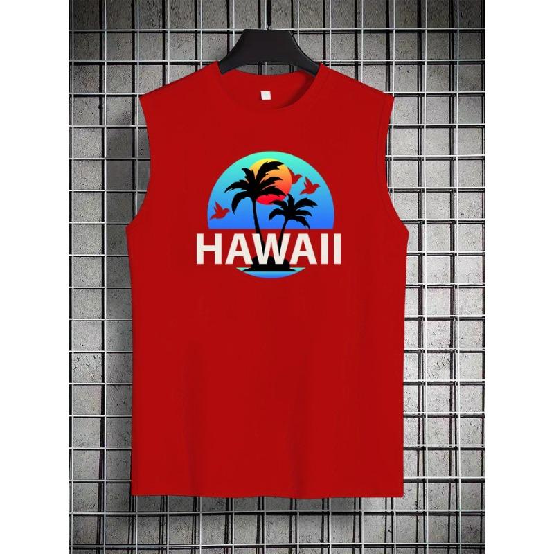 Spring And Summer Tank Tops Featuring American Fashion Style, Print for Young Men, Perfect for