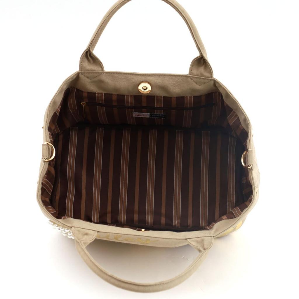 Cuco SMILEY Logo Perła x Nadruk Folią Torba Tote Dwustronna 2553111704 Beżowy (300)