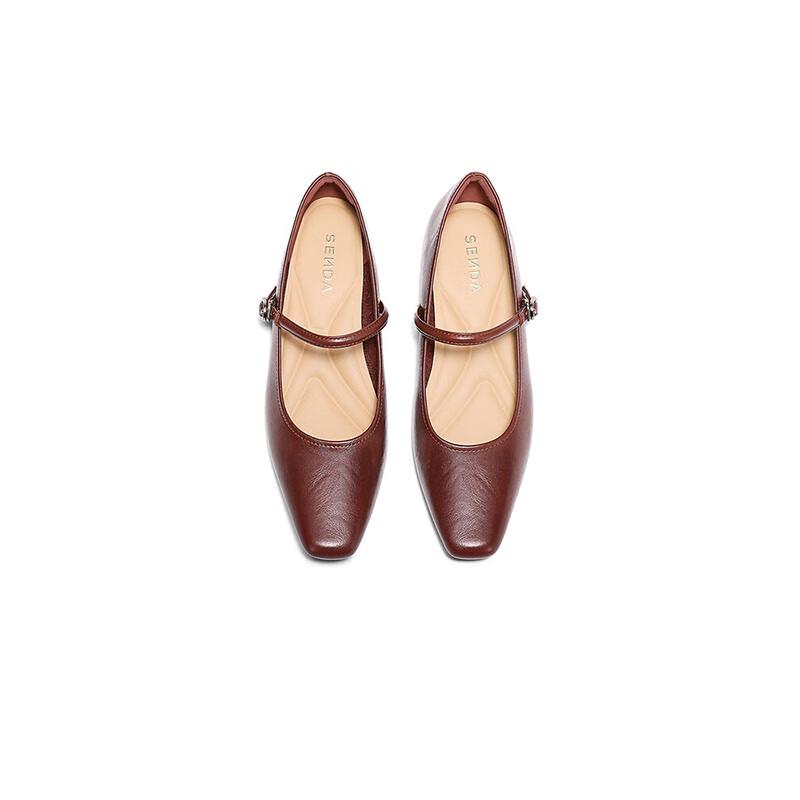SENDA Women's Retro Ballet Mary Jane Flats