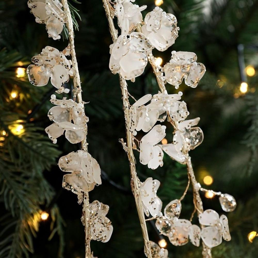 Glitter Christmas Crystal Pendants 35-40cm Xmas Tree Ornaments  Room Decoration