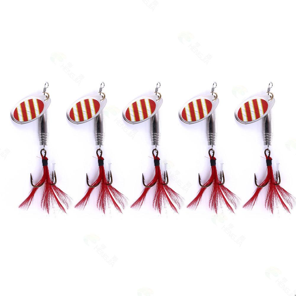 

5pcs 8CM 11G Rotating Sequin Micro Lure Bait Red Sequin Fishing Bait for Freshwater Bass And Pike 8CM 11G
