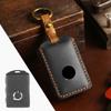 Genuine Leather Key Cover Case for Volvo XC40 XC60 XC90 S60 S90, Full Grain Key Fob Holder with Leather Lanyard, Brown/Black/Red