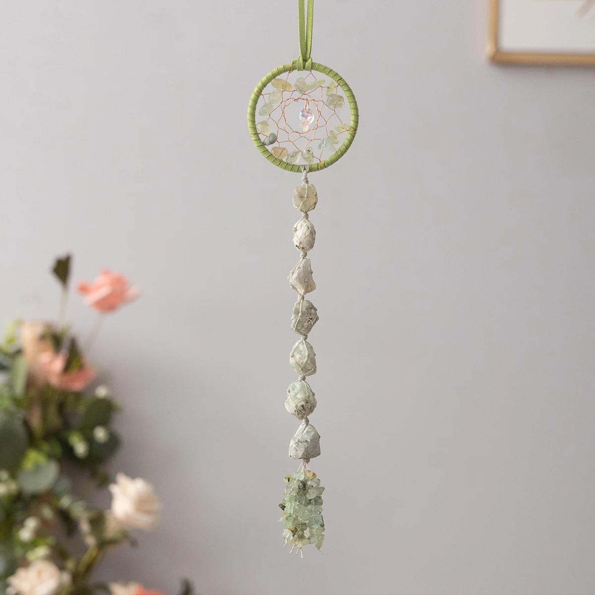 

Подвеска из необработанного хрустального камня с подвеской в виде колокольчика из хрустального камня, украшение на стену, ловцы снов, современные хрустальные украшения для дома, свадеб, декор 1PCS