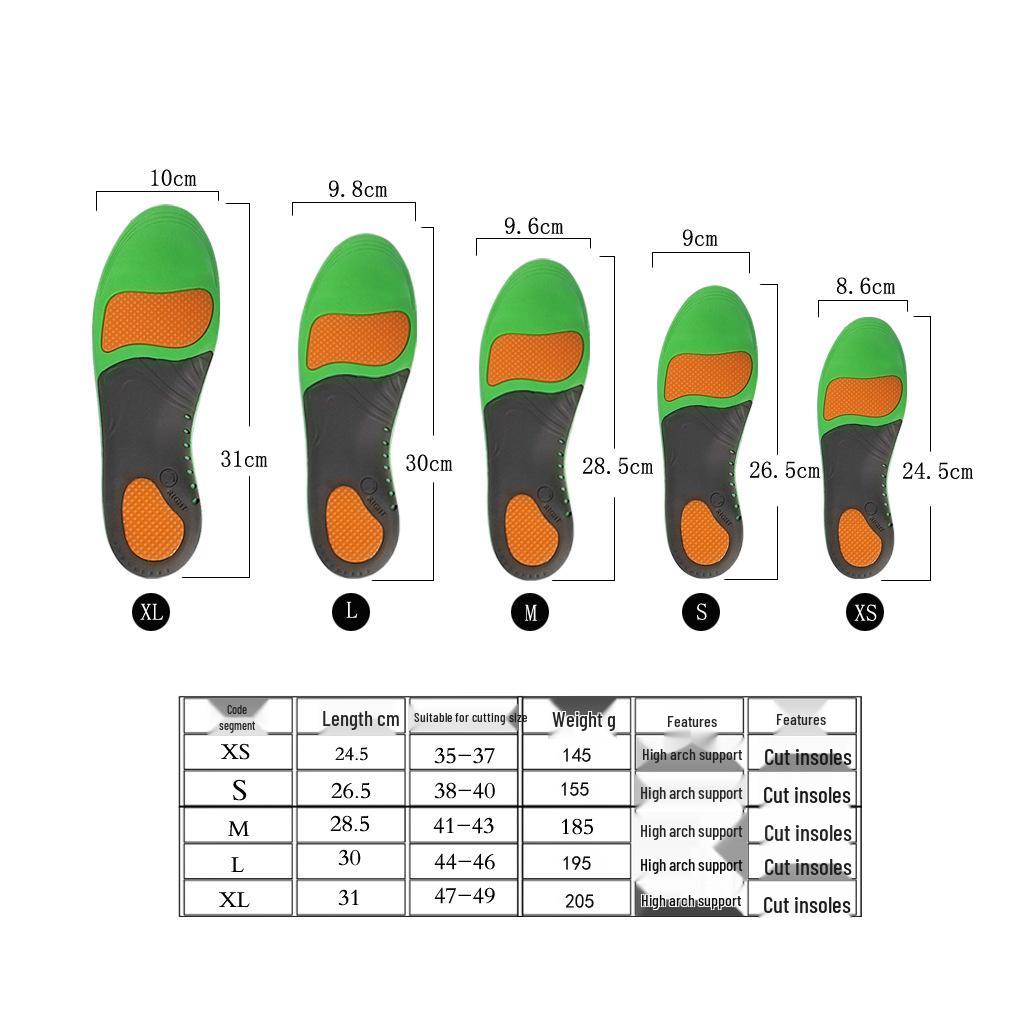 Adult Arch Support Orthopedic Insole - Shock Absorbing & Breathable Massage for Flat Feet