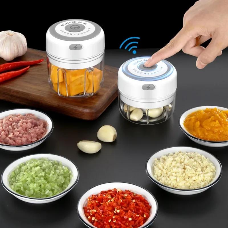 Electric Kitchen Chopper Garlic Masher Meat Grinder Mini Food Garlic Vegetable Chopper Crusher Rechargeable Food Processor