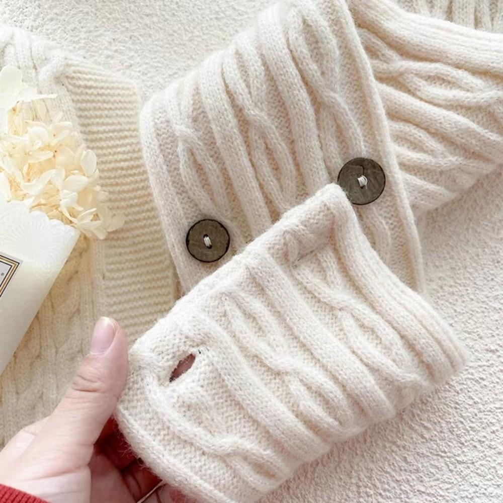 Warm Knitted Wool Scarf Winter Short Snood Neckerchief Korean Cross Neck Scarves  For Women Girl