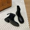 Soft leather winter thin boots women's 2024 elastic women's boots new women's shoes boots Martin boots velvet women's short boots