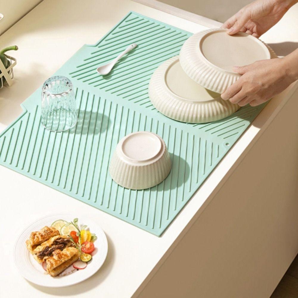 Anti-slip Silicone Draining Pad Thickened Cup Storage Pad Kitchen Accessory Placemats  Bathroom