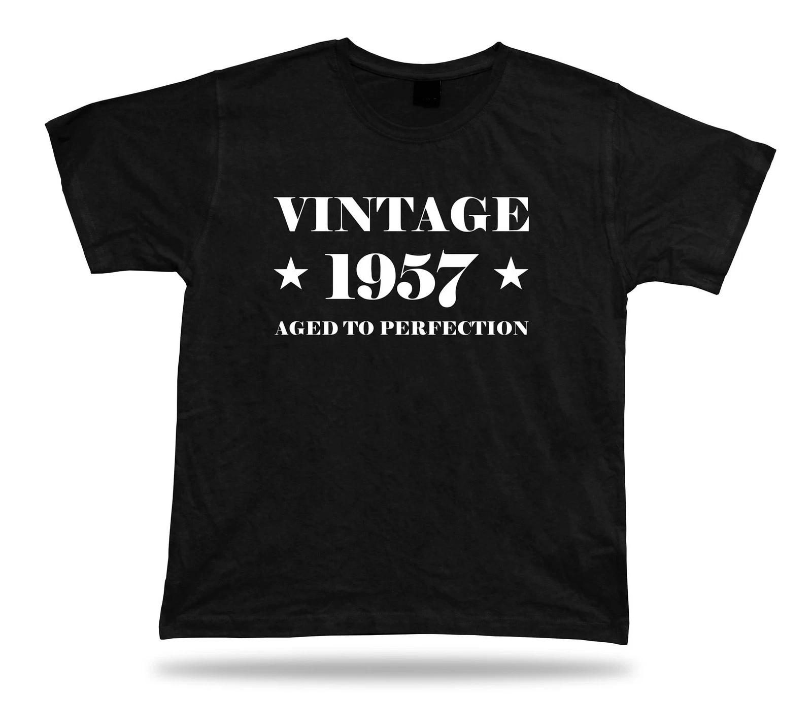 Printed T-shirt tee vintage 1957 aged happy birthday present gift idea original 3XL