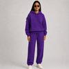 Couple Matching Hooded Tracksuit Set for Spring and, Color Thick Pullover Athletic Sweatsuit for Men and Women