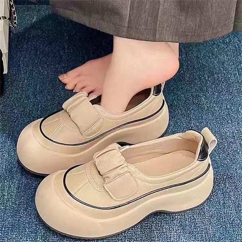 Popular retro single shoes women's autumn 2025 new one-pedal lazy breathable single shoes platform casual sneakers