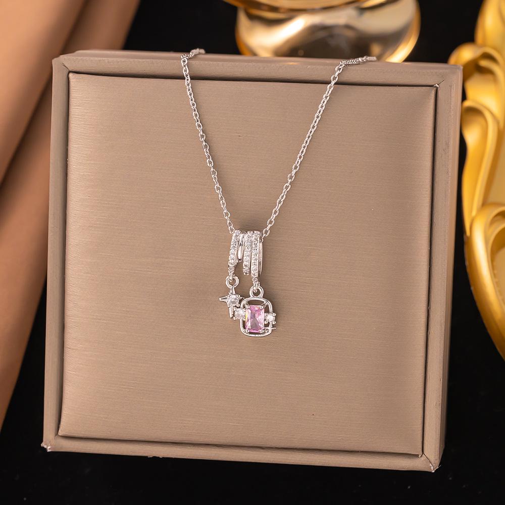 Sparkling Star Zirconia Cross Necklace - Women s Trendy Niche Clavicle Jewelry