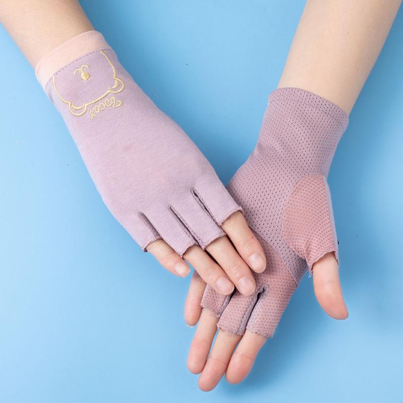 Summer sunscreen manicure gloves UV protection half finger thin