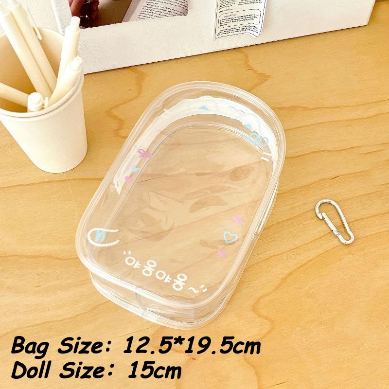 Original Design Transparent PVC Storage Bags for Women Kawaii Doll Storage Bag with Colorful Lanyard Plush Doll Display 2025 New