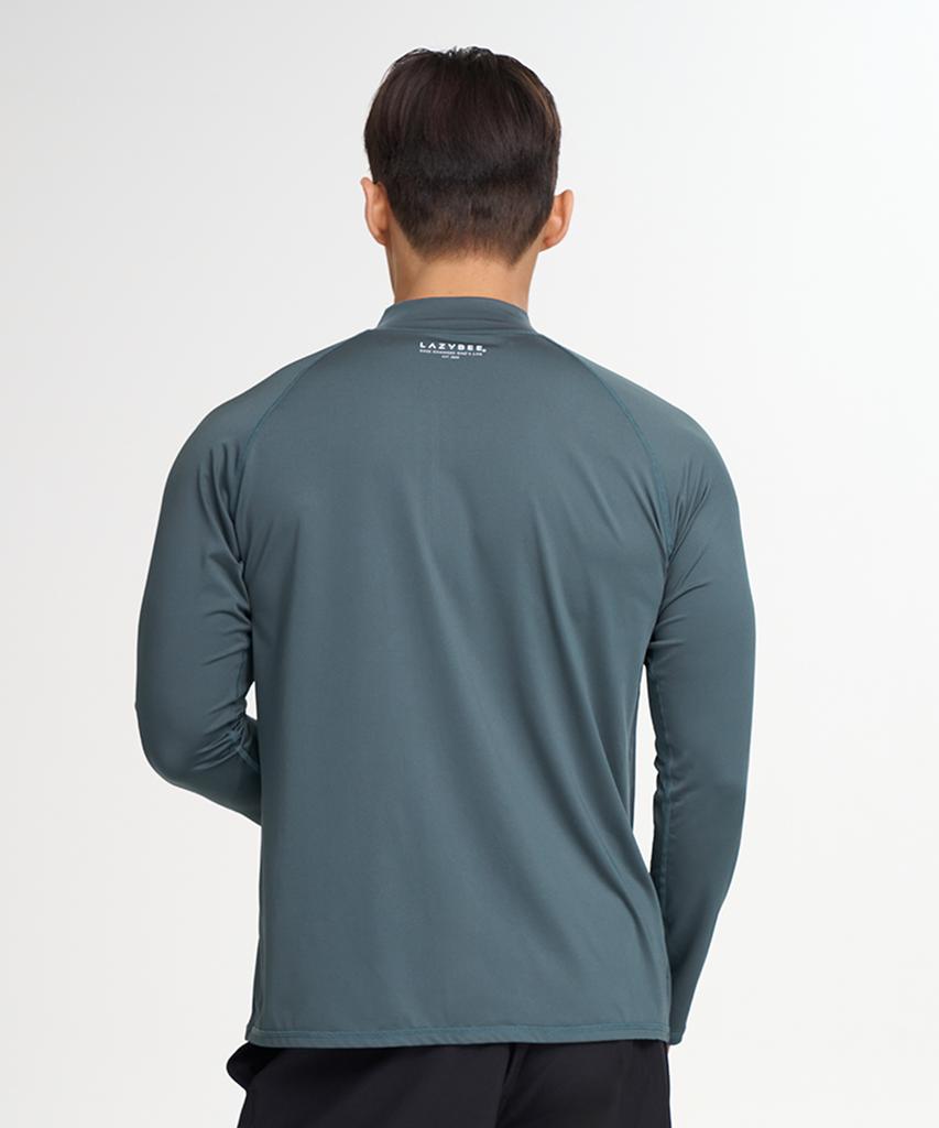 Leijibi Multi-Cooling Essential Loose Fit Zip-Up Rash Guard M Khaki Gray