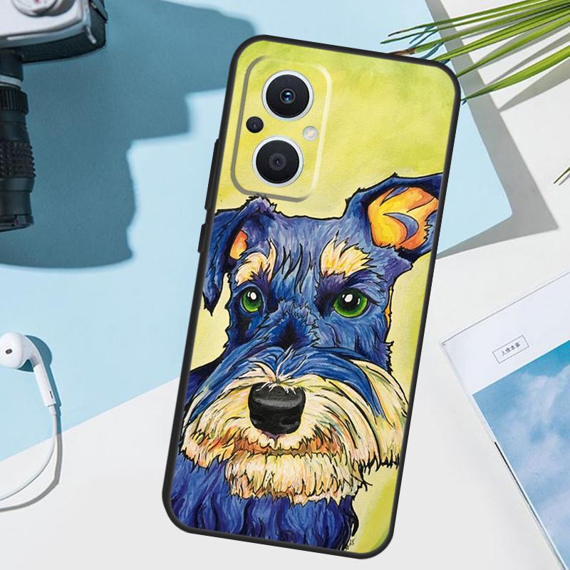 Miniature Schnauzer dog art Cover For OPPO Reno 7 8 Lite 10 12 13 14 Pro 11 F 12F 13F 14F OPPO Find X8 X5 X6 X9 Pro Case