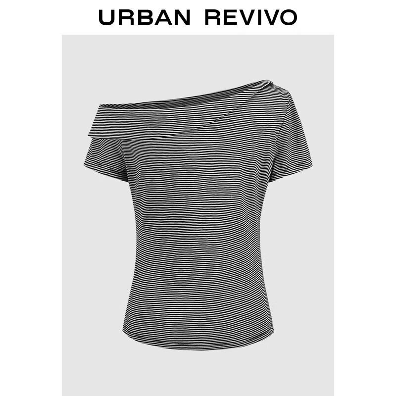 Women s Trendy Off-Shoulder Striped Slim-Fit T-Shirt XL